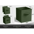 thumbnail image 4 of Sorbus Foldable Storage Cubes - 6 Pack, 11" Fabric Baskets for Closet and Pantry Organization (Dark Green), 4 of 6
