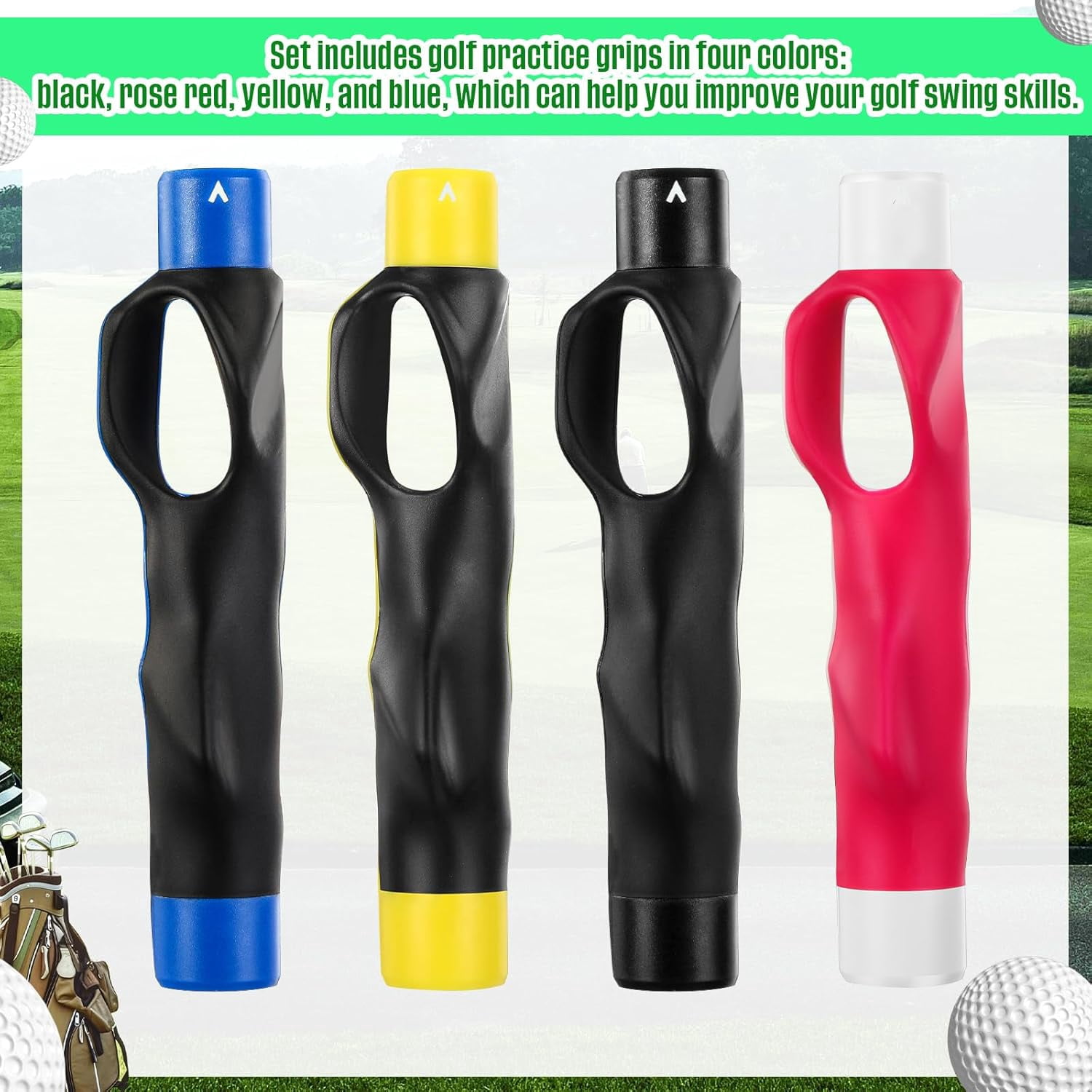 4 Pcs Golf Grip Trainer Attachment for Improving Hand Positioning Right Handed Golf Club Grip Trainer Swing Equipment for Beginner Correct Posture