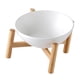 thumbnail image 1 of Cuenco para gatos inclinable de 45  degree, con soporte de madera, alimentador de alimentos, antideslizante, cuenco portátil de cerámica para mascotas de , Blanco Yinane Cuenco para gatos, 1 of 5