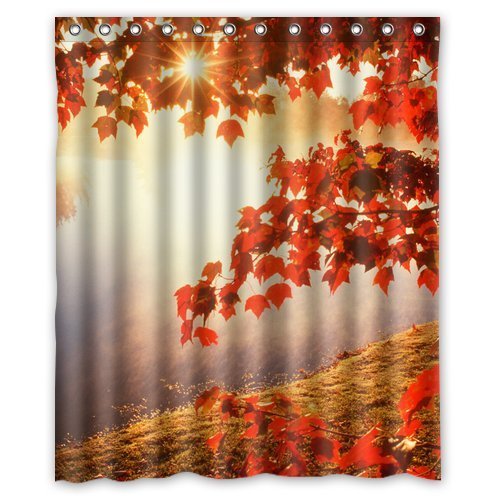 MOHome Autumn Shower Curtain Waterproof Polyester Fabric Shower Curtain
