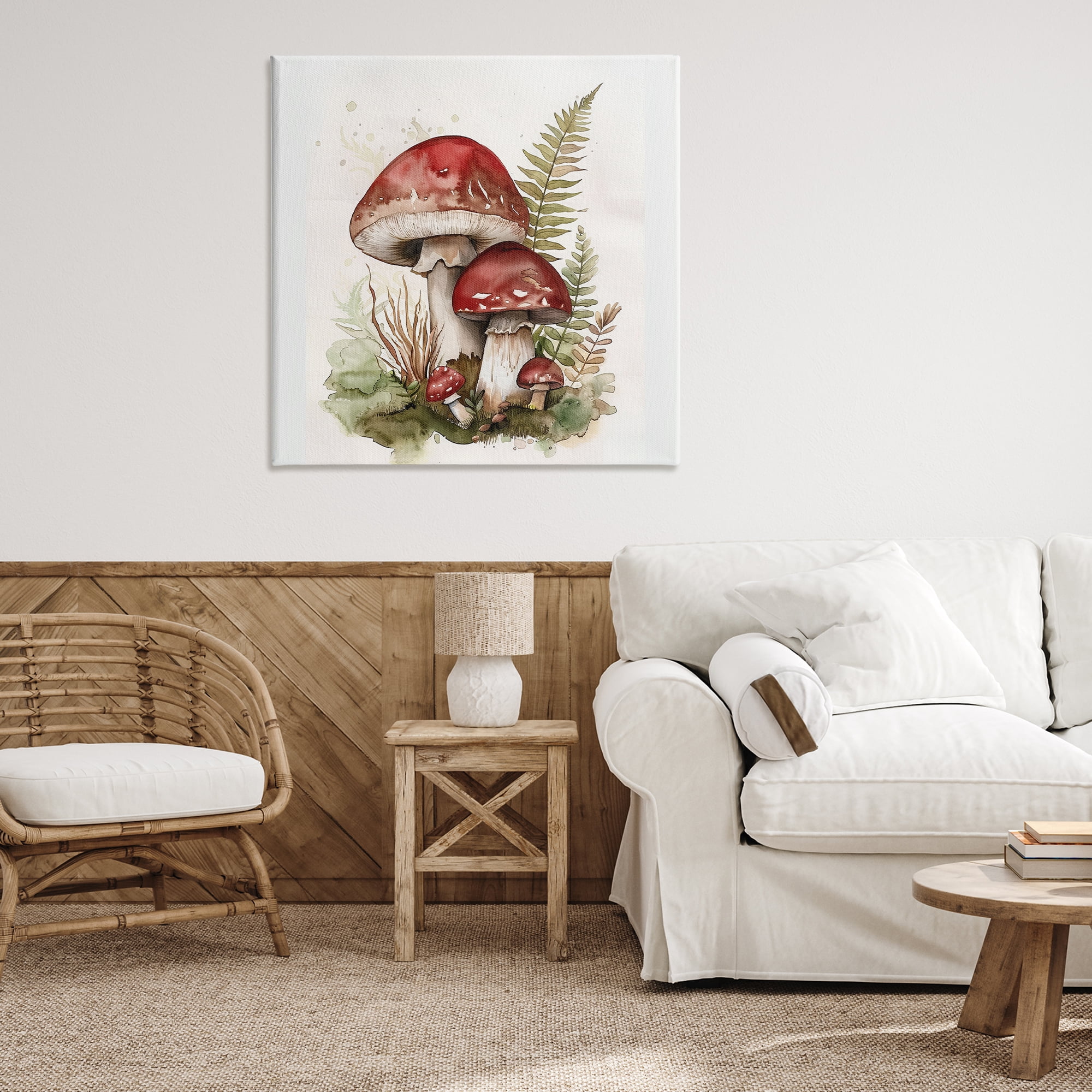 Stupell Industries Enchanted Forest Mushrooms Plants & Flowers Painting Wrapped Canvas Art Print Wall Art, 36 x 36