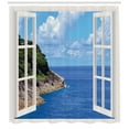 thumbnail image 3 of Tropical Island Mountain Prints and Picture Scenery  Ocean Theme Shower Curtain, 3 of 3