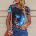 thumbnail image 6 of Fuzoiu Modern Colorful Eyes Print Women's Short-Sleeved Onesie, Short Sleeve Body Suits, Women Round Neck Bodysuits for Women,for Daily Wear, Parties, and Layering-Large, 6 of 7