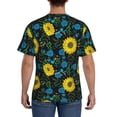 thumbnail image 3 of Bixox Men's Sunflowers And Blue Flower Printed Short Sleeve Skinny Athletic T-Shirt, 3 of 6