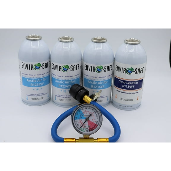 EnviroSafe R-1234YF 4 oz Automotive Refrigerant with Charging Gauge