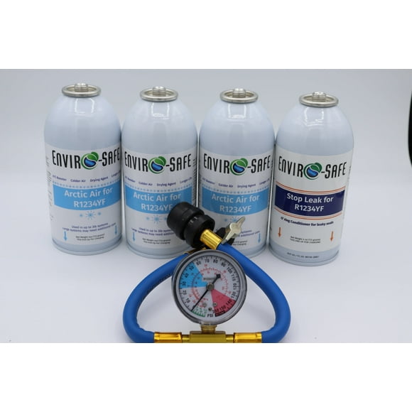 EnviroSafe R-1234YF 4 oz Automotive Refrigerant with Charging Gauge