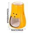 thumbnail image 2 of Ceramic Pumpkin Hamster Hideout,Cozy Small Pet Shelter Cave,Easy‑Clean Ceramic House For Cage Habitat Halloween Decor(Orange-4.92"), 2 of 4