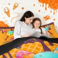 thumbnail image 4 of meiyoeat Softball Ice Cream Twin Bedding for Girls, Candy Baseball Bat Drip Bedding Comforter Set, Black Reversible, 7pcs, 4 of 6