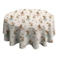 thumbnail image 4 of Beige Fairy Mushroom Pattern Round Tablecloth 60"x60",Wrinkle Wipeable Table Cloth for Kitchen Dining Room Picnic Patio Party, 4 of 6