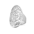 thumbnail image 3 of 925 Sterling Silver Platinum Plated Floral Garden Oval Women Valentines Day Gifts Ring, 3 of 4