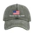 thumbnail image 2 of LIZUOJUN Soccer Baseball Cap Cotton Breathable Adjustable Baseball Hat Embroidered Printed Unisex European Style for Watching Games Outdoor Activities Fan Accessories,Green, 2 of 4