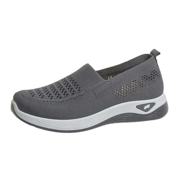YLYL Women's Woven Orthopedic Sneakers Arch Support Breathable Slip on Diabetes Foam Walking Shoes