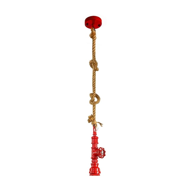 Wweixi Ceiling Lamp Vintage Metal Pendant Light bar pendant light Coffee Bar Rope Pendant Light Home Lighting Decoration, Red