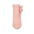thumbnail image 5 of BLISSFUL STEP Women's Ankle Boots Faux Suede Bow Decor Stiletto Heel Pointed Toe Side Zip Booties  Pink 11, 5 of 7