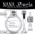 thumbnail image 3 of 1.50ct Cushion Lucita Solitaire Simulated Diamond Wedding Engagement Ring 14K Gold-6.0mm-Size 8, 3 of 7