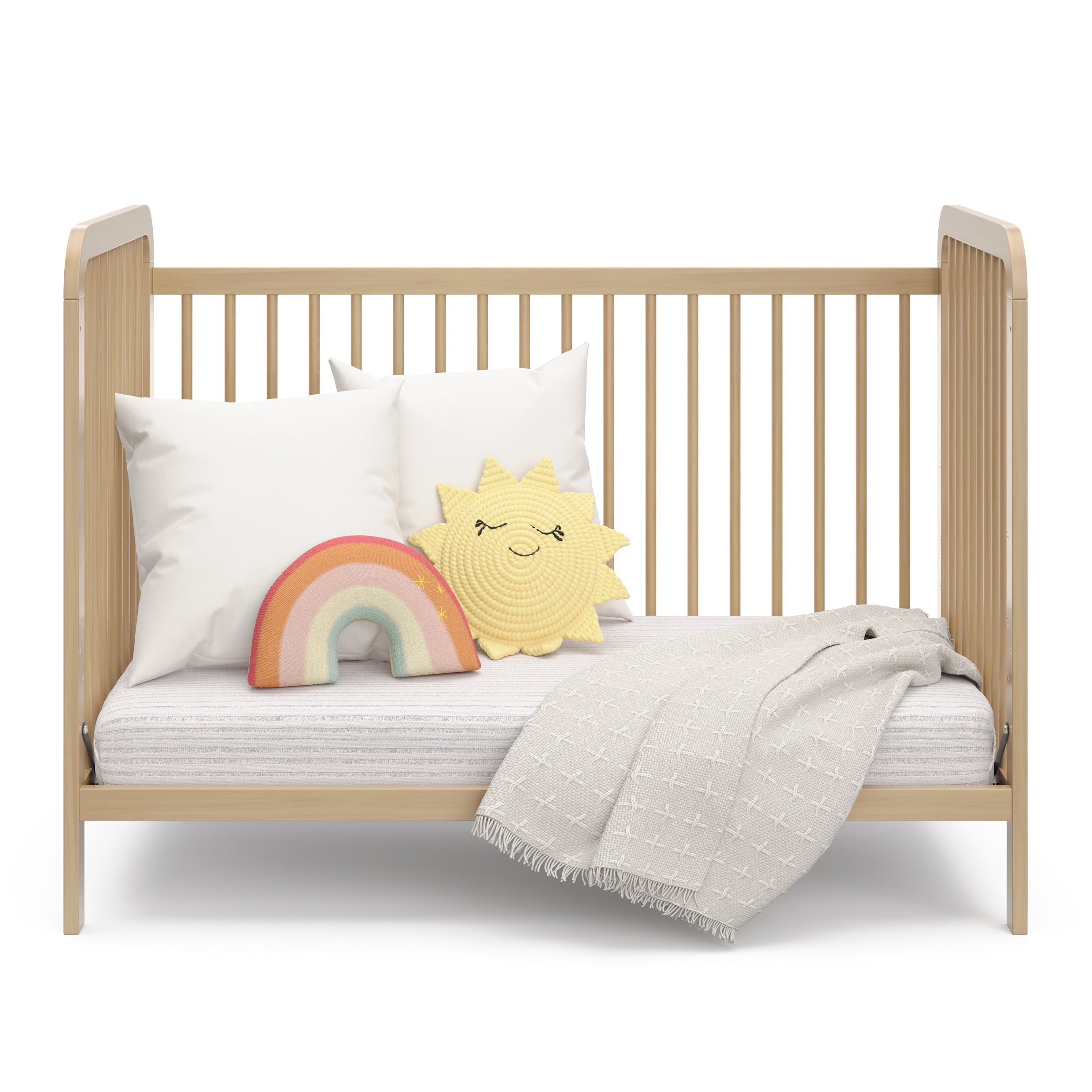 Storkcraft Pasadena 3-in-1 Convertible Baby Crib – GREENGUARD Gold Certified, 100% Solid Wood, Fits Standard Crib Mattress, Converts to Toddler Bed and Daybed, 4 Mattress Heights, Driftwood