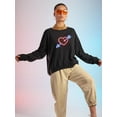 thumbnail image 2 of Red Heart Pierced By Cupid Neon. Sweatshirt Women -Image by Shutterstock, Female Large, 2 of 4