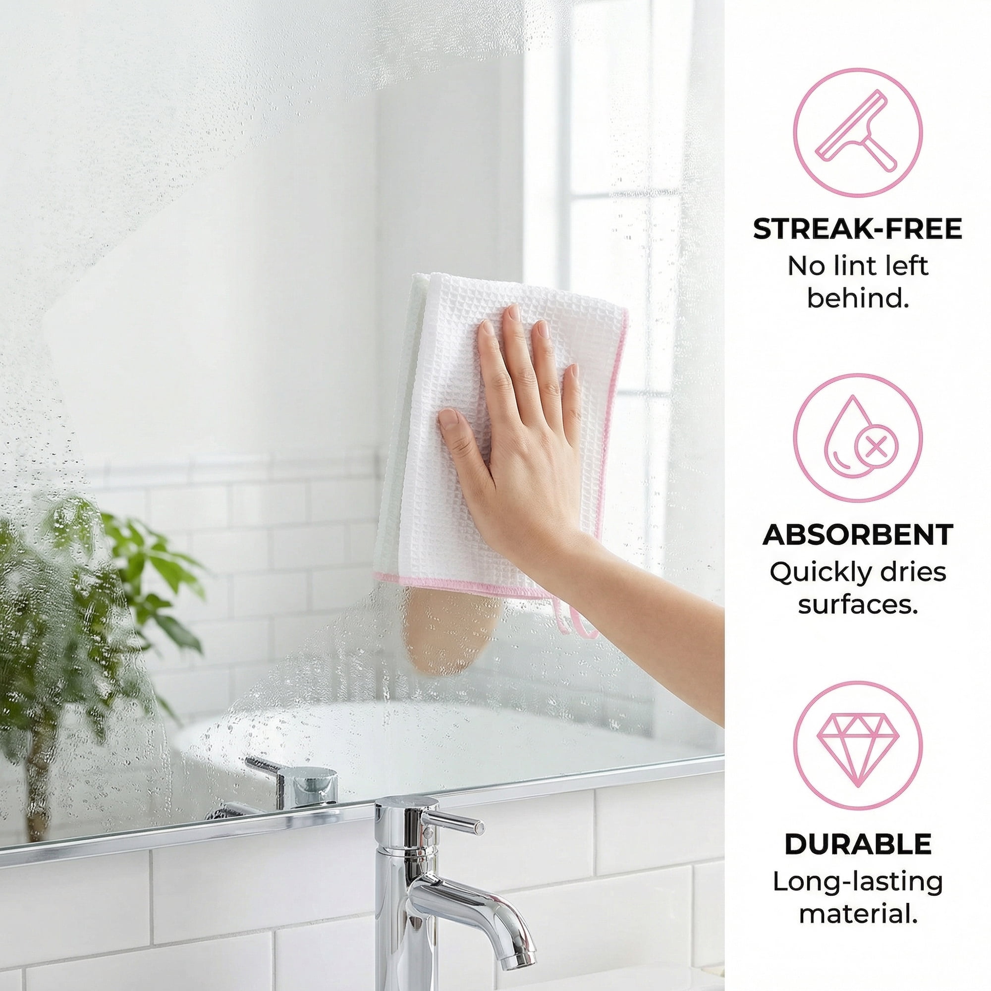 Unique Bargains Wood Fiber Kitchen Cleaning Dish Cloth 6 Pack Pink/Coffee 12" x 12"
