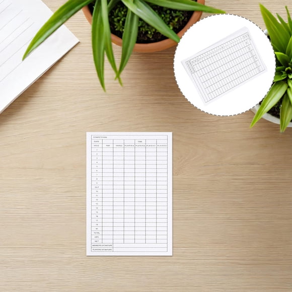 Minkissy 20Pcs Foldable Golfs Scorecards White Premium Scorecard for Recording