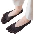 thumbnail image 1 of HAHADAXA 5Pack Low-cut Invisible Full Five Finger Socks Black Thin Semi SheerSocks Non Slip Toe Liner Socks, 1 of 6
