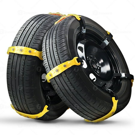 Zone Tech Car Snow Chains -  Strong Durable All Season Anti-Skid Car, SUV, and Pick Up Tire Chains for Emergencies and Road Trip-10 (Best Wearing Tires For Suv)