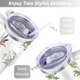 thumbnail image 5 of 40oz Colorful Botanical Mushroom Stainless Steel Flip Straw Tumbler Spill Proof Travel Cup Double Wall Vacuum Insulated Coffee Mug with Top Handle, 5 of 6