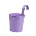 thumbnail image 2 of Ludlz 7 Inch Large Metal Iron Hanging Flower Pots, Fence Hanging Planters, Balcony Railing Planters with Detachable Hook, Multicolor Hanging Bucket for Indoor/Outdoor Decoration, 2 of 8