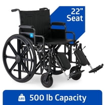 Medline Extra-Wide Bariatric Wheelchair For Adults and Seniors with 22" Wide Seat, Supports up to 500 lbs