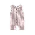 thumbnail image 1 of Bagilaanoe Newborn Baby Girl Boys Summer Jumpsuit Striped Sleeveless Bodysuit 6M 12M 18M 24M Infant Casual One Piece Romper, 1 of 8