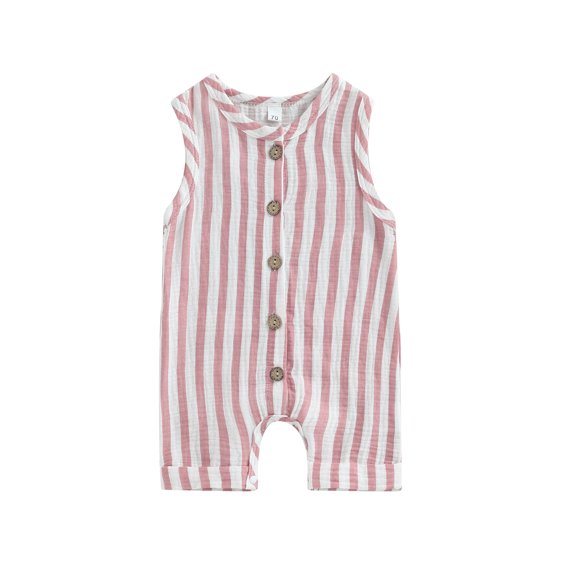Bagilaanoe Newborn Baby Girl Boys Summer Jumpsuit Striped Sleeveless Bodysuit 6M 12M 18M 24M Infant Casual One Piece Romper