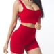 thumbnail image 1 of 2pcs Set Yoga Bra Shorts Nylon Women Crop Top Pant (L Shoulder Straps Wine Red) Likrtyny Para Estrenar, 1 of 6