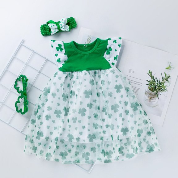 Vedolay Summer Jumpsuits Girl's Polka Dots V Neck Layered Ruffle Cap Sleeve Jumpsuit Pants,Green 3-6 Months