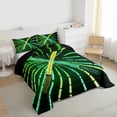 thumbnail image 3 of Manfei Green Yellow Lightsaber Bedding Comforter Set,Abstract Geometric Stripe Twin Comforter Sets,Modern Fashion Games Bedding Set For Boys,Ultra Soft Home Decor Reversible,2pcs, 3 of 8