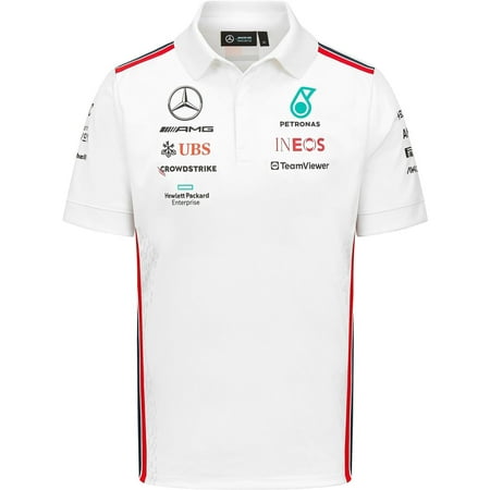 Mercedes AMG Petronas F1 Team White Polo Shirt 2023