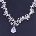 thumbnail image 5 of Crystal Bridal Jewelry Sets for Women Necklace Earrings Tiara Set for Wedding Bridesmaid Gifts with Gift Box Silver/Gold, 5 of 19