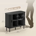 thumbnail image 3 of HOMCOM Buffet Bahut, Armoire de Rangement de Cuisine à Lattes, Noir, 3 of 10