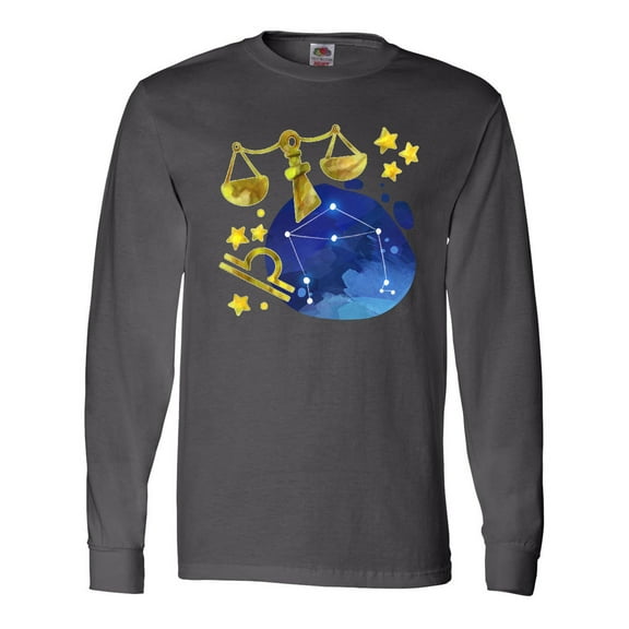 Inktastic Libra Constellation Zodiac Sign Illustration Long Sleeve T-Shirt