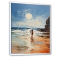 thumbnail image 2 of Designart "Beach Seaside Stroll painting" Nautical & Beach Floater Framed Canvas Print, 2 of 7