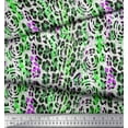 thumbnail image 3 of Soimoi Green Rayon Fabric Leopard Animal Skin Decor Fabric Printed Yard 56 Inch Wide, 3 of 3