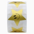 thumbnail image 3 of Pegatinas de estrella dorada con cara sonriente, etiquetas de papel metálico, pegatinas de recompensas para maestros y niños, 1,5 pulgadas, 500 etiquetas adhesivas por rollo., 3 of 5