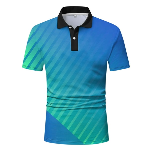 adviicd Men'S Polo Shirts Short Sleeve Mens Polo Shirts Casual Short Sleeve  Button Down Polo Shirt Classic Golf Shirts Blue,L 