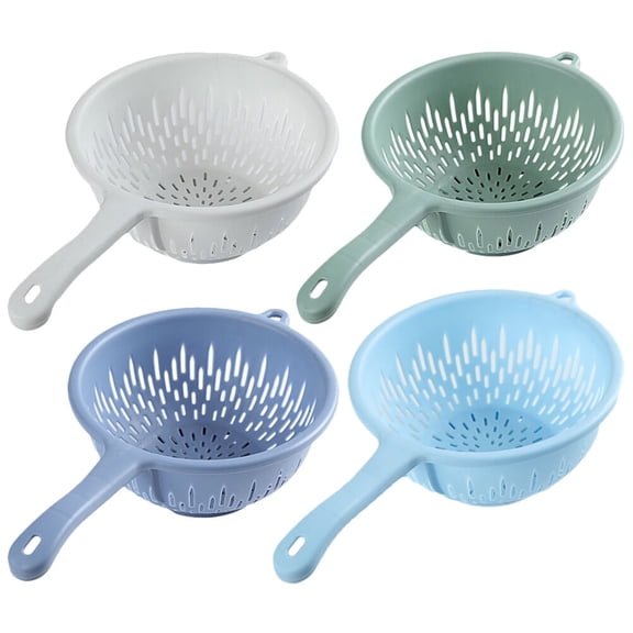 ACDANC 4 pcs Food Washing Drain Colander with Handle Plastic Colander Strainer for Kitchen