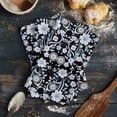 thumbnail image 6 of Black Blue Floral Kitchen Towels Set of 2, Water Absorbent Dish Towel, Vintage Pastoral Botanical Leaves Decorative Hand Towels - Quick Drying Cloth for Cooking Baking, 18x28 Inch, 6 of 8