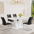 thumbnail image 3 of StnTalk Modern Dining Chairs Set of 4, Black Dining Chairs with Thick Cushions, Faux Leather Kitchen & Dining Room Chairs with Backrest and Metal Legs for Dining Living Room, Easy to Assemble, 3 of 7