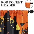 thumbnail image 5 of Halloween Cute Gnomes Kitchen Curtains Horror Witch Scary Spider Spooky Window Curtains Valance and Tier Set 36 Inch Rod Pocket Short Tier Curtain for Room, Cafe Kitchen Decor, 5 of 6