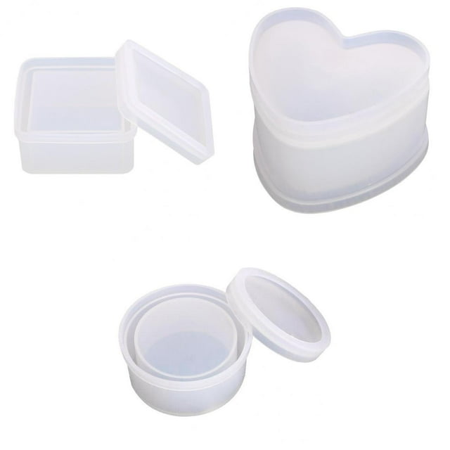 3x de Resina de Silicona de Fundición de Caja de Almacenamiento de Bricolaje / de Joyería
