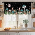 thumbnail image 3 of Flower Daisy Window Valance for Kitchen,Rustic Retro Blue Teal Floral Farmhouse Spring Butterfly Plant Farm Window Treatment for Bedroom Living Room 1 Piece,54x18 Inch, 3 of 4