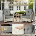 thumbnail image 5 of Ovios 3 Piece Outdoor Patio Bistro Set All-Weather Wicker Swivel Chairs High-Back Sectional Conversation Furniture for Backyard, Porch, or Garden, 5 of 8