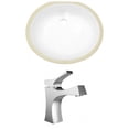 thumbnail image 1 of 19.5-in. W Oval Bathroom Undermount Sink Set In White - Chrome Hardware AI-22673, 1 of 6