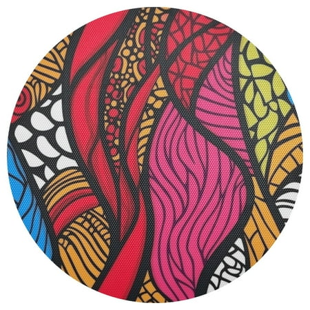 

Art Abstract Pattern 6-Piece 15.4in Durable PVC Plate Mats Heat-Resistant for Parties and Dining